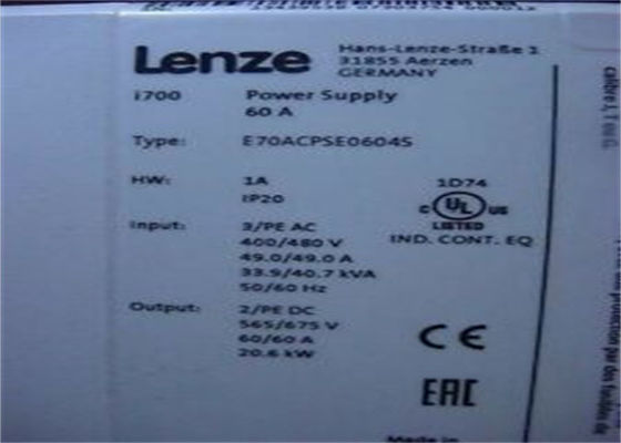 Lenze E70ACPSE0604S Variable Frequency Inverter Power Supply Input Voltage 400 Vac Output Current 60 Amp