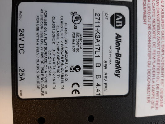 2711-K3A17L1 RS232 DF1 HMI Touch Screen Allen Bradley Panelview 128 X 64 Pixels