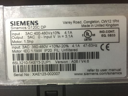 6SL3210-1KE13-2UP1 Siemens  SINAMICS G120C Rated powerc 11KW   with 150% overload