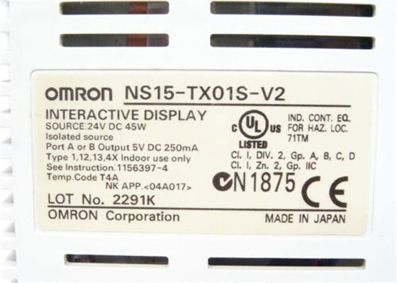 Omron NS15-TX01S-V2 OPERATOR INTERFACE 15 TCHS ETN+SERIAL+USB SILVER