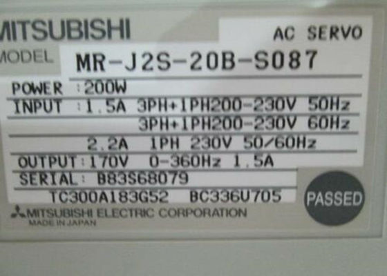 Mitsubishi Industrial 200W Servo Drive MR-J2S-20B-S087 AC AMPLIFIER 170V 360Hz 1.5A