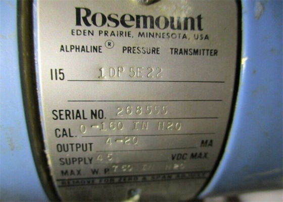 Rosemount​ 1151DP5E22 PRESSURE TRANSMITTER 45 VDC MAX SUPPLY 4-20 MA OUTPUT
