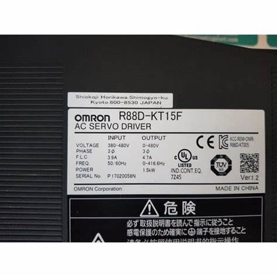 OMRON  R88D-KT15F Servo AC 380 ~ 480VAC Supply 4.7A 480V Load 1.5 kW 4.7A