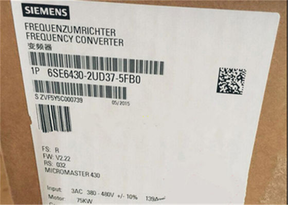 6SE6 430-2UD37-5FB0 Siemens Variable Frequency Inverter 3AC 380-480 SQUARED TORQUE POWER 75 KW