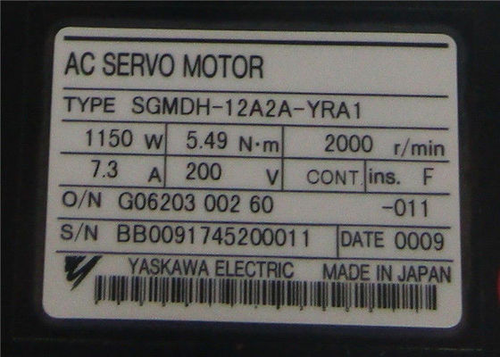 SGMDH-12A2A-YRA1 Sigma 5 Yaskawa Electric AC Servo Motor 1150W 7.3A 200V 2000r/min