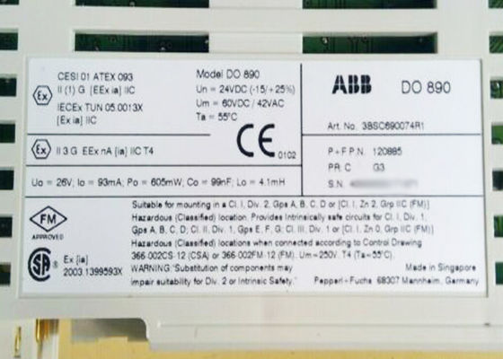 3BSC690074R1 DO890 Digital Output IS 4CH ABB 800xA I/O Module