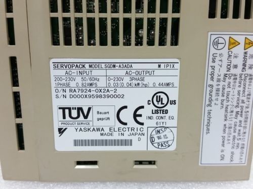 SGDM-A3ADA Yaskawa Electric ServoPack Yaskawa AC 200-230V Input 1PH SERVOPACK