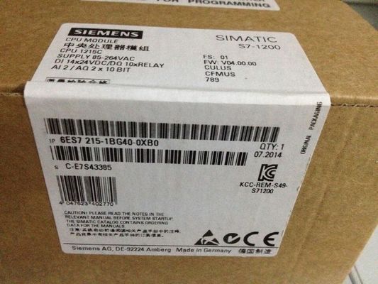 SIEMNES 6ES7215-1BG40-0XB0  S7-1200 CPU 1215C compact CPU AC/DC/relay 2 PROFINET ports