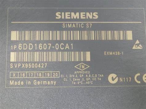 Siemens 6DD1607-0CA1 EXM 438-1 I/O extension for FM 458 4x analog outputs 16-bit EXM