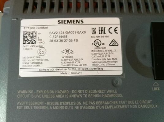 SIEMENS  6AV2124-0MC01-0AX0  12&quot; WIDESCREEN-TFT-DISPLAY 12 MB USER MEMORY