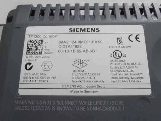 SIEMENS  6AV2124-0QC02-0AX0 24 MB configuration memory  touch operation 15" widescreen TFT display