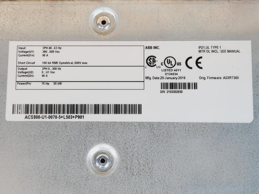 ABB Frequency Converter ACS800-04-0210-3+D150+L503+P901 132 kW 240 A 48 ... 63 Hz