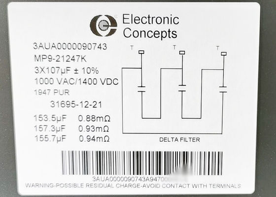 3AUA0000090743 107UF/1000VAC FILM CAPACITOR MP9-21247K DRIVES PARTS