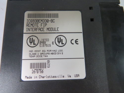 IC693BEM330  GE Fanuc FIP Bus Interface Module Series 90-30 Programmable Logic Controller