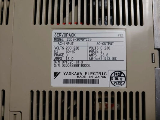 Yaskawa SGDB-30VN  18 AMP 3 PHASE 200-230 VAC 50/60HZ AC Servo Drive