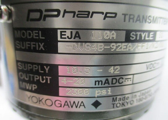 YOKOGAWA EJA110A-DUS4B-92EA/FF1/K2/D1 10.5-42VDC 2300PSI NSNP Pressure Transmitter