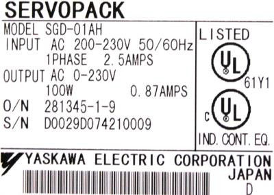 Yaskawa SGD-01AH 200V AC Servo Drives Brand New Original Box
