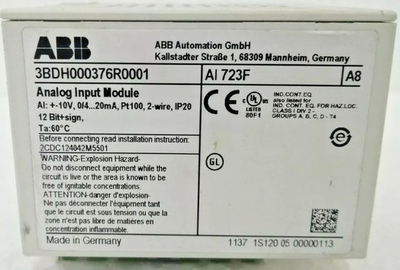 ABB 3BDH000376R0001  AI 723F Analog Input Module  I-O_Module  0.15kg