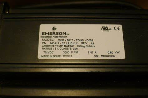 XVM-8017-TONS-0000 Emerson Industrial Servo Motor Brand New In Box