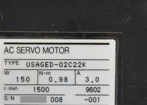 200W Yaskawa Industrial AC Servo Motor USAGED-02C22K Brand New