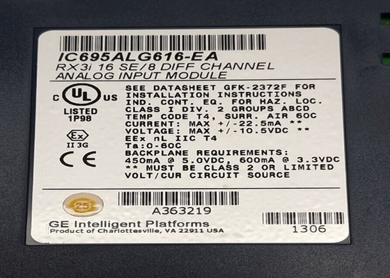 GE IC695ALG616 PACSystems RX3i Analog Input Module, Current/voltage, 16/8 Channel