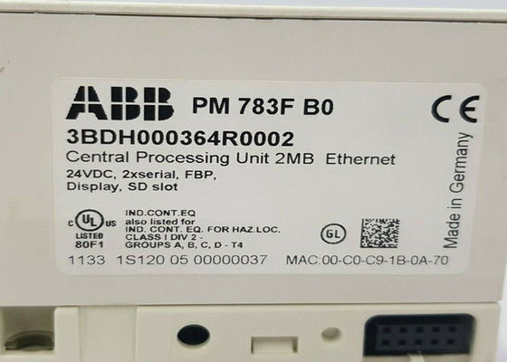 ABB U3BDH000364R0001 PM783F, Central Processing Unit, 2M 2Mb