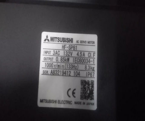 HF-SP81MK-S2 Mitsubishi Industrial Servo Motor 1500r/min 100HZ