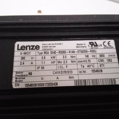 Lenze MCA 10I40- RS0B0-N14N-ST5S00N-R0SU 1.4751242 LB-FT Torque
