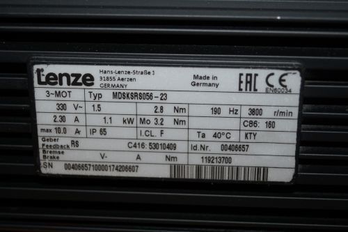 LENZE MDSKSR056-23 Industrial Servo Drives Rated voltage 220
