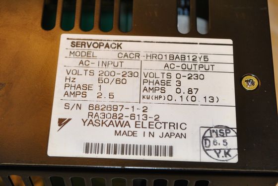Yaskawa CACR-HR01BAB12Y5 Servo Drive Dynamic range 35 DB