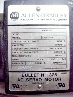Top- Limit Switches AB 1326AB-A3E-11-A4 SERV MTR 48IN-LB 3K-RPM 90V BRK STD INCH