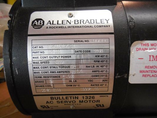 AB 1326AB-B2C-21 Torque Plus Series Servomotors for the 1391-DES AC Servo Drive
