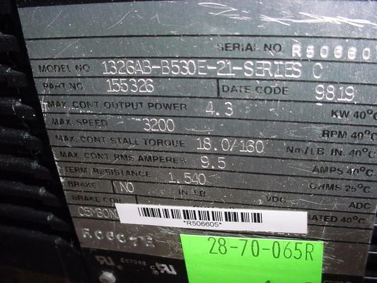 1326AB-B5330E-21-SERIES Torque Plus Servomotors Designed for 1391-DES AC Servo Drive