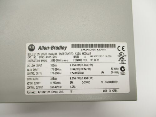 ALLEN-BRADLEY 2093-AC05-MP5 Kinetix 2000 Integrated Axis Module and  Axis Module