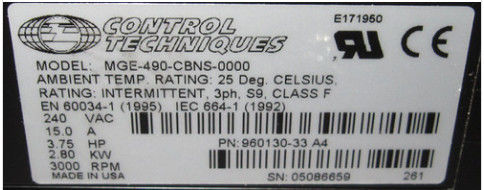 Emerson  MGE-490-CBNS-0000 Servo Motor Industrial Servo Motor