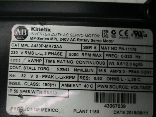 2000W Industrial Servo Drives with Ethernet Protocol for Panel Mount