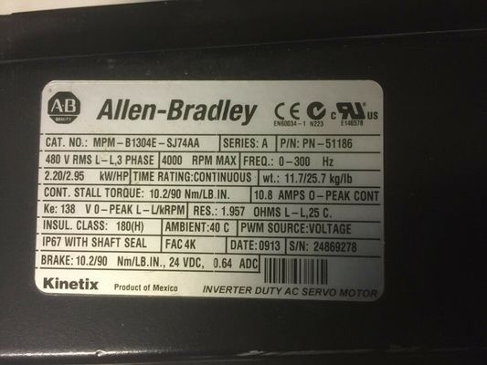 ALLEN-BRADLEY MPL-B1304E-SJ74AA MP-Series MPM 480V AC Rotary Servo Motor