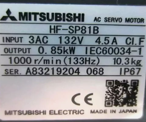 Industrial Servo Motor Mitsubishi HF-SP81B for Medium Capacity Applications
