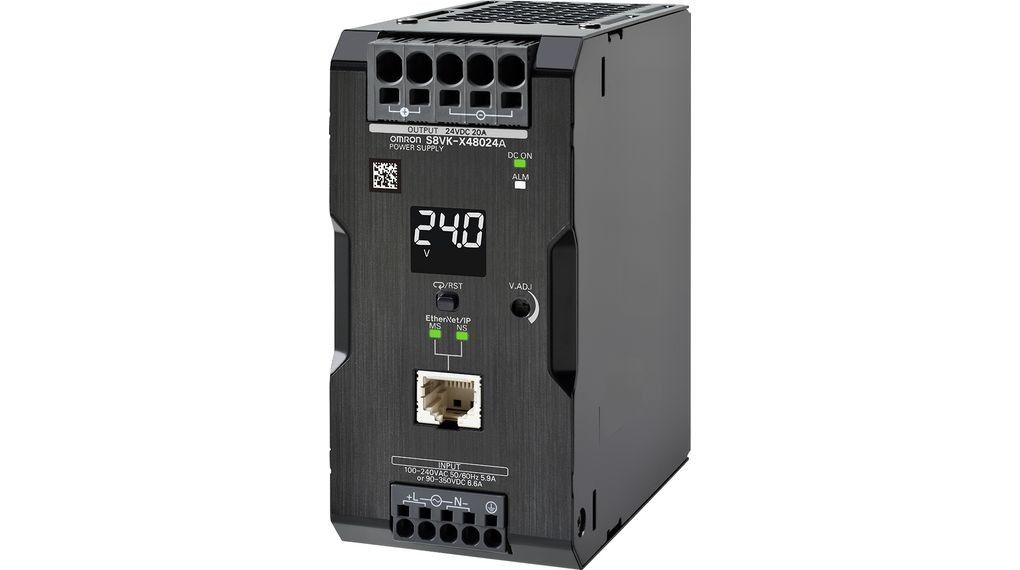 OMRON S8VK-X48024A-EIP 100 to 240 VAC Power rating 480 W 24 VDC - 40 C to + 70 C