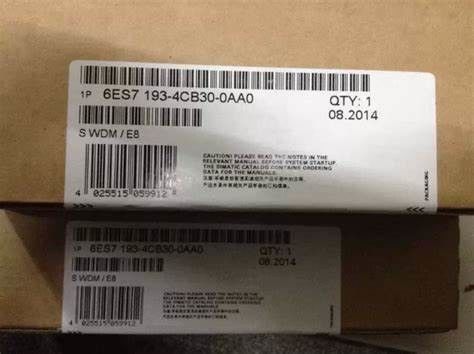 Siemens 6ES7193-4CA30-0AA0 FOR ELECTRONIC MODULES 15 MM WIDTH SPRING-TYPE TERMINALS