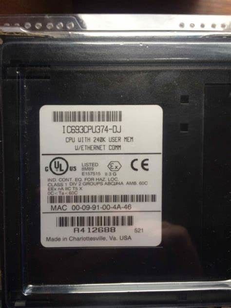 GE IC693CPU374  CPU module with a processor speed of 133 MH 240 KB 7.4 watts from 5V DC voltage