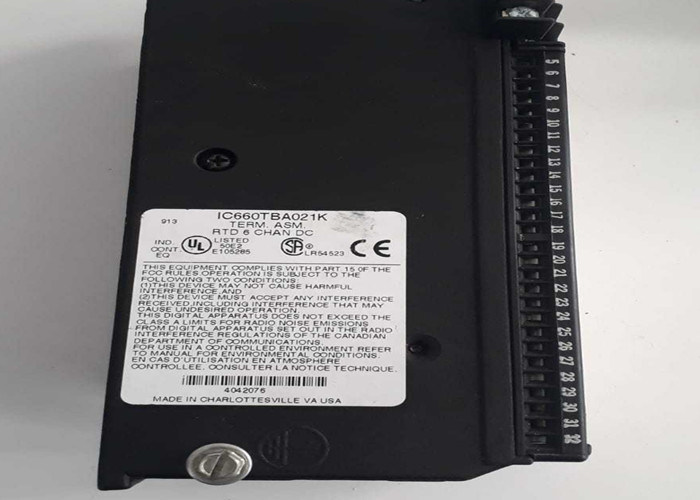 IC660TBA021 terminal assembly is an RTD input block terminal assembly manufactured by GE Fanuc