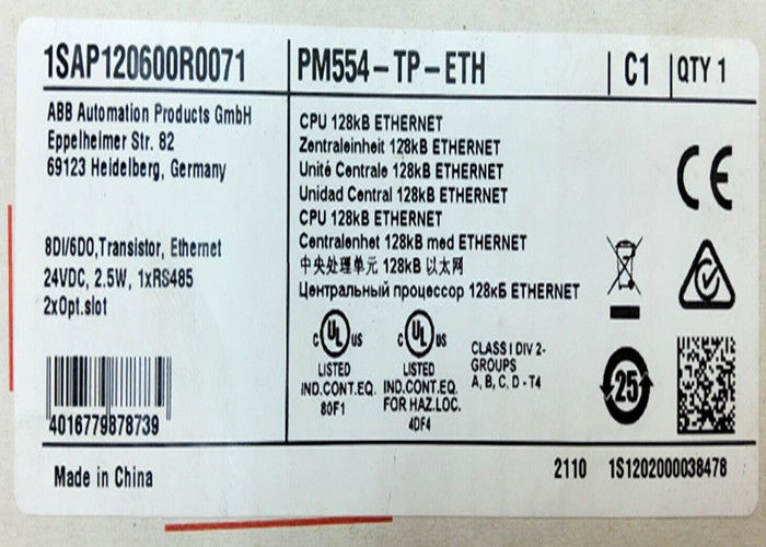 ABB PM554-TP-ETH  1SAP120600R0071 AC500 Prog. Logic Controller 128kB 8DI/6DO-T ETH 24VDC