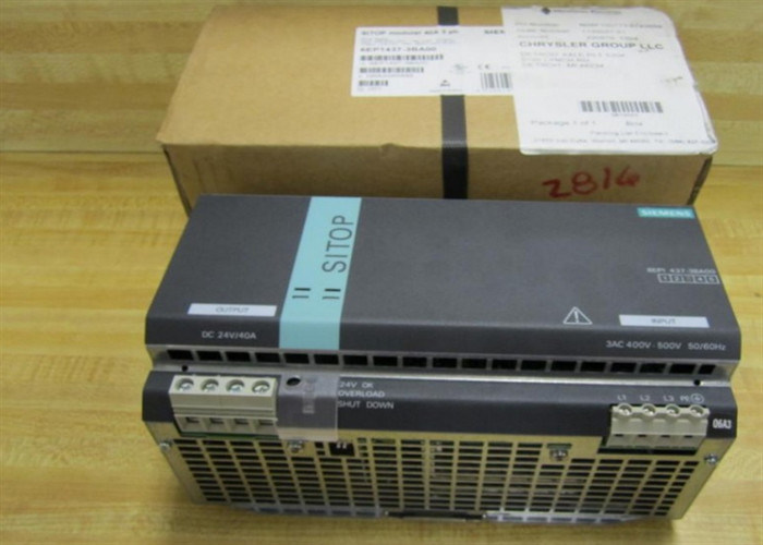 Siemens 6EP1 437 3BA00 Power Supply Input 400-500 V 3 AC Output: 24 V DC/40 A Notes
