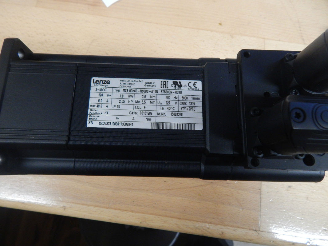 LENZE MCS 09H60-RS0B0-A14N-ST5S00N-R0SU Description SERVO MOTOR 3.4A 307V 3.8NM