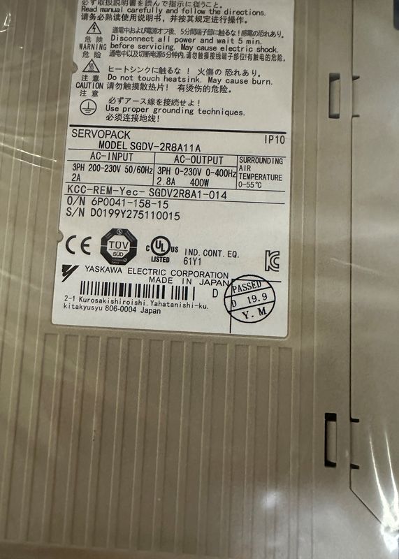 Yaskawa Drives SGDV-5R5A11A Electric Corporation 3PH 0-55°C 400W Japan